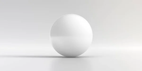 Elegant White Background Sphere Abstract Low Poly Smooth Shadow Rendering — Stock Photo, Image