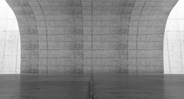 Espaço Concreto Vazio Com Parede Curva Abstrato Moderno Showroom Branco — Fotografia de Stock
