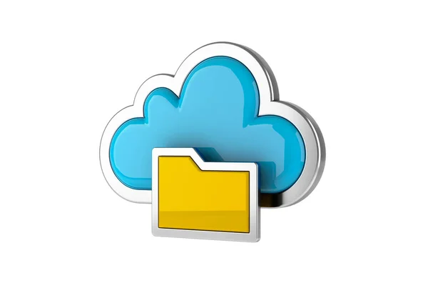 Cloud Computing Internet Symbol Concept Folder Icon White Background Rendering — Stock Photo, Image