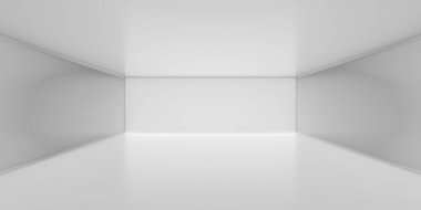 Yansımalı fütüristik soyut arka plan. Asgari boş uzay bilim kurgu ya da bilim konsepti. 3B Hazırlama.