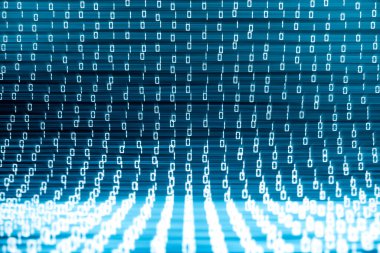 Teknoloji soyut dijital bilgi arkaplanı. Binair kodu fütüristik yüksek teknoloji konsepti.