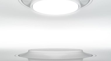 Soyut modern beyaz iç mekan. Ürün sergisi için podyum. Eğimli sahne tasarımı fütüristik arka plan. 3d hazırlayıcı.
