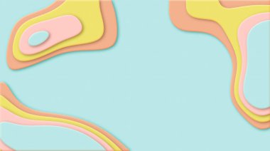 Soyut Katman Minimum Pastel Arkaplan. 3B görüntüleme.