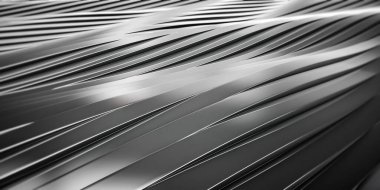 Zarif Lüks Metal pürüzsüz bir arka plan. Soyut metalik paslanmaz çelik eğri şekilleri. 3d hazırlayıcı