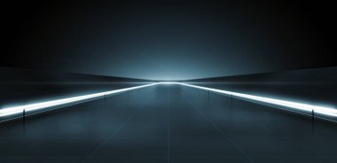 Şebeke çizgisi arkaplanlı zarif fütürist ışık ve yansıma. 3B görüntüleme.