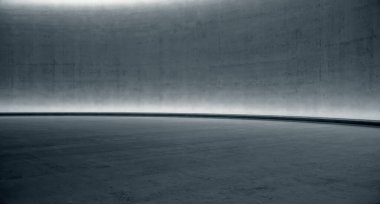 Parlayan ışığı olan boş beton duvar. Soyut arkaplan. 3d oluşturma