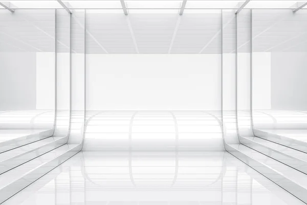 Fondo Blanco Abstracto Con Luz Reflexión Elegante Destaca Concepto Sala —  Fotos de Stock