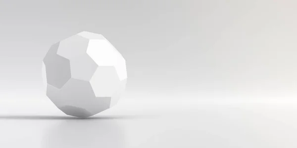 Elegant Vit Bakgrund Dodecahedron Abstrakt Låg Poly Sfär Och Slät — Stockfoto