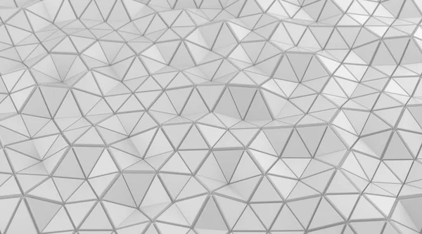 Witte Driehoekige Abstracte Achtergrond Glanzend Oppervlak Rendering — Stockfoto