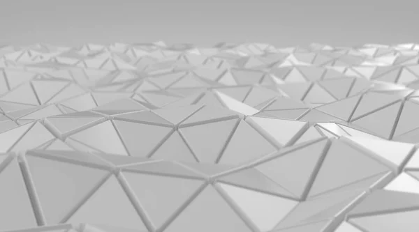 Fond Abstrait Triangulaire Blanc Surface Brillante Rendu — Photo