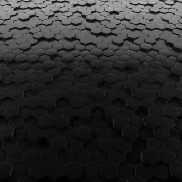 Abstrakt Sexkantig Bakgrund Grunge Polygonal Hex Geometri Mörk Yta Futuristisk — Stockfoto