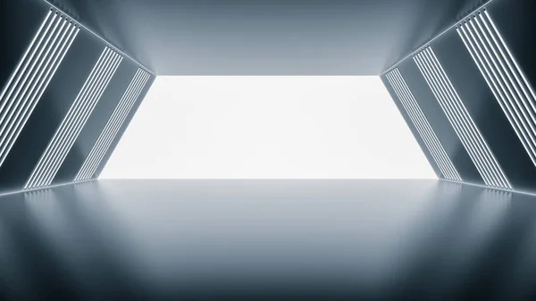 Futuristic Tunnel Light Interior View Future Background Business Sci Science — Stock Photo, Image