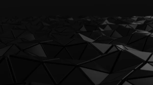 Κομψότητα Μαύρο Τριγωνικό Αφηρημένο Φόντο Γυαλιστερή Επιφάνεια Απόδοση — Φωτογραφία Αρχείου