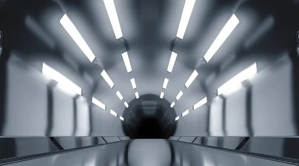 Futuristischer Tunnel Künftiger Interner Hintergrund Science Fiction Konzept Darstellung — Stockfoto