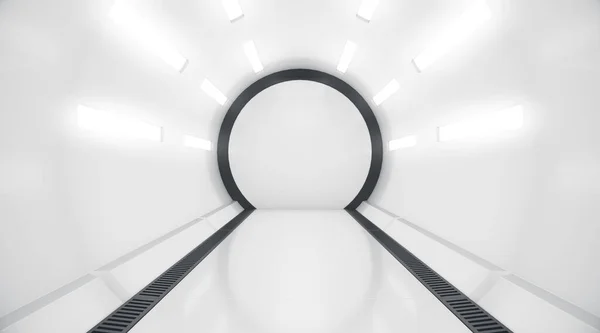 Futuristischer Tunnel Künftiger Interner Hintergrund Science Fiction Konzept Darstellung — Stockfoto