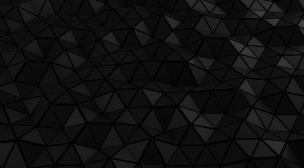 Elegância Preto Triangular Abstrato Fundo Superfície Glossiness Renderização — Fotografia de Stock