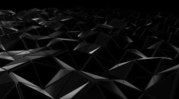 Αφηρημένη Μαύρη Τριγωνική Λευκό Φόντο Wireframe Γεωμετρική Γραμμή Απόδοση — Φωτογραφία Αρχείου