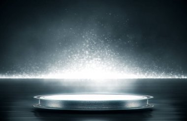 Boş ürün standı ve ışık ve yansıma 3d oluşturma ile soyut arkaplan