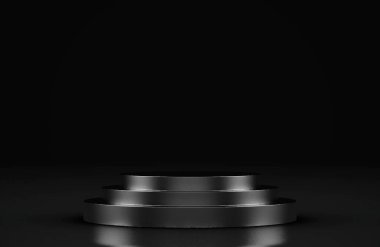 Boş ürün standı ve Siyah Arkaplan 33D Hazırlama