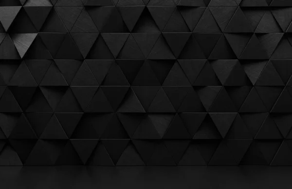 Svart Triangulär Abstrakt Bakgrund Grunge Yta Rendering — Stockfoto