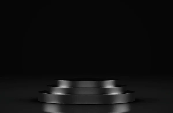 Blank Product Stand Black Background Rendering — стоковое фото