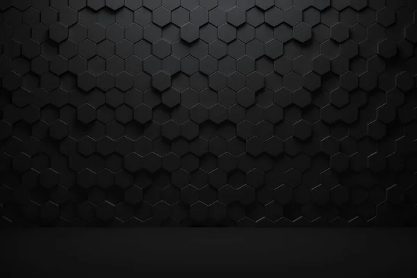 Fundo Abstrato Hexagonal Superfície Grunge Renderização — Fotografia de Stock
