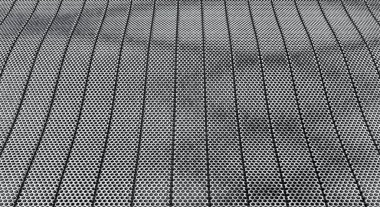 Soyut metal delikli çizgili arka plan. 3B görüntüleme.