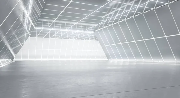 Diseño Interior Pasillo Iluminado Resumen Túnel Futurista Con Luz Fondo — Foto de Stock