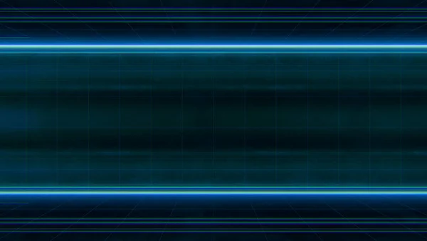概要未来型光ワイヤーフレームトンネル 長い宇宙船の廊下のインテリアビュー 将来のSfの背景概念 3Dレンダリング — ストック写真