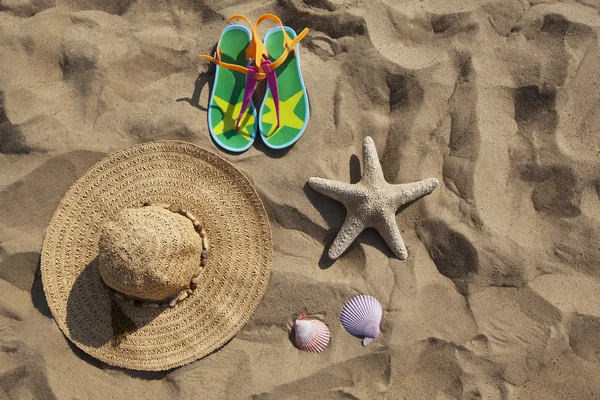 Group of objects on the sand