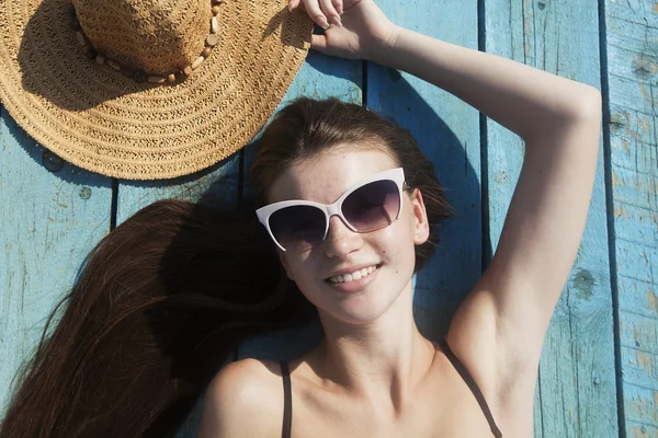 Krásy dívka Beach Stock Snímky