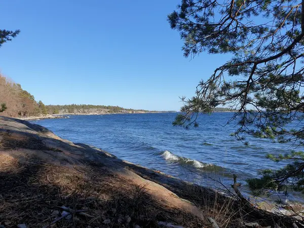 Baharda Stockholm Yakınlarında Güzel Bir Sahil — Stok fotoğraf