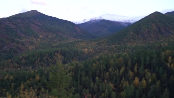 Middle multinskoe lake in autumn Altai — Stock Video