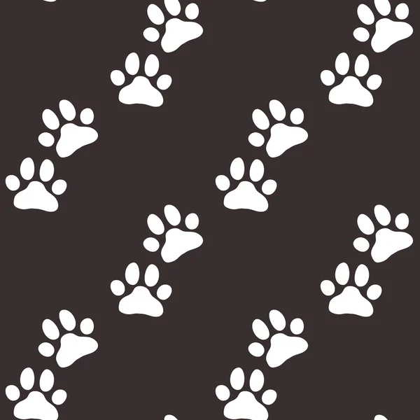 Paw zoo pattern. Brown vector for zoo design. — Stock Vector