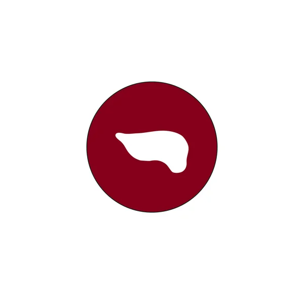 Icono de color que representa un contorno del hígado humano — Vector de stock