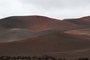Lanzarote, Kanarya Adaları içinde taş volkanik manzara çöl