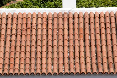 Tenerife, Kanarya Adası 'nda çatı arka plan süsleme terakota kırmızı fayans
