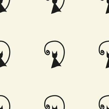 Sorunsuz kedi desen. Vektör yazdırma renk stok tasarım