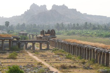 Hinduizm dini tapınak heykel. Hampi eski uygarlığın parçası