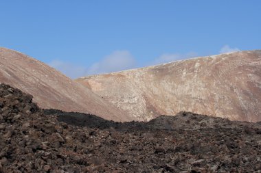 Lanzarote, Kanarya Adaları içinde taş volkanik manzara çöl