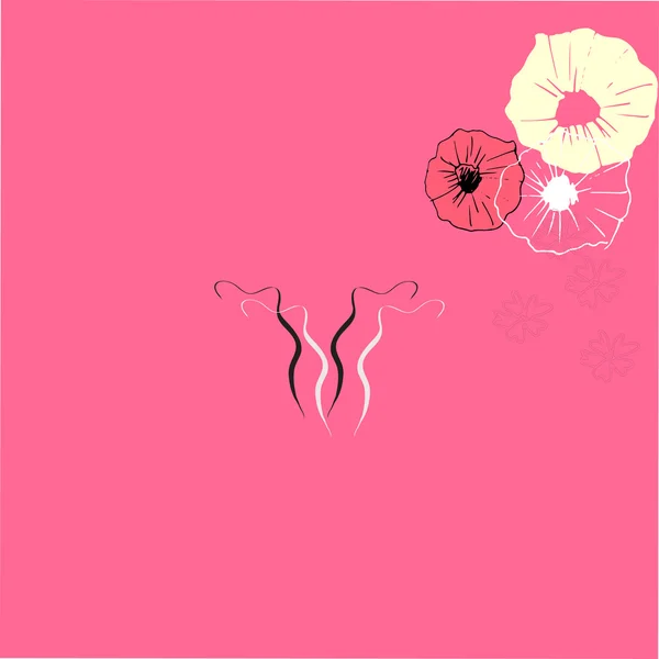 Uterus icon with flower — Stock Vector