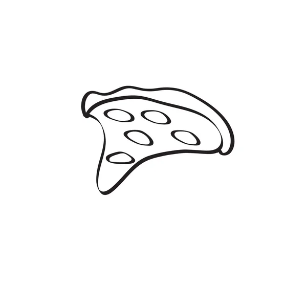 Векторный рисунок пиццы с салями, черными оливками, грибами и — стоковый вектор