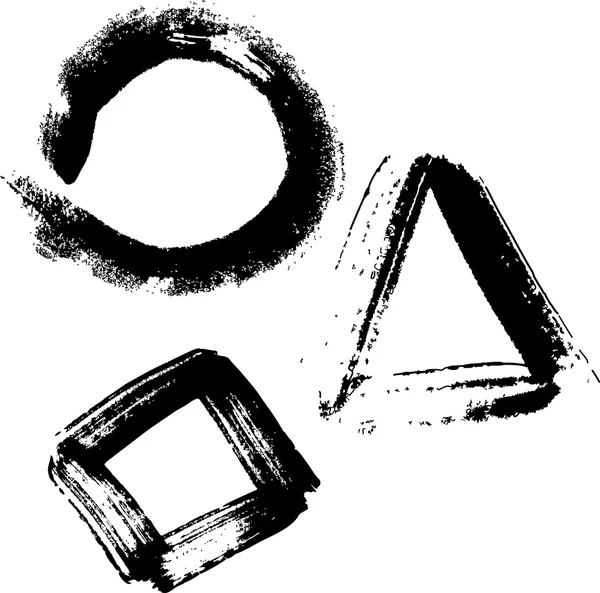 Molduras diferentes na forma de um triângulo, círculo, quadrado — Vetor de Stock