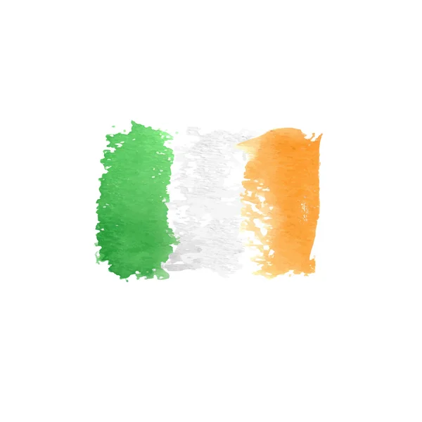 Σημαία της τέχνης. Ακουαρέλα σημαία Ιταλίας. Τέχνη ιρλανδική σημαία. — Διανυσματικό Αρχείο