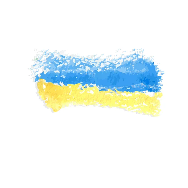 Ukraińska flaga malowana farbami do rąk pędzla. Flaga sztuki — Wektor stockowy