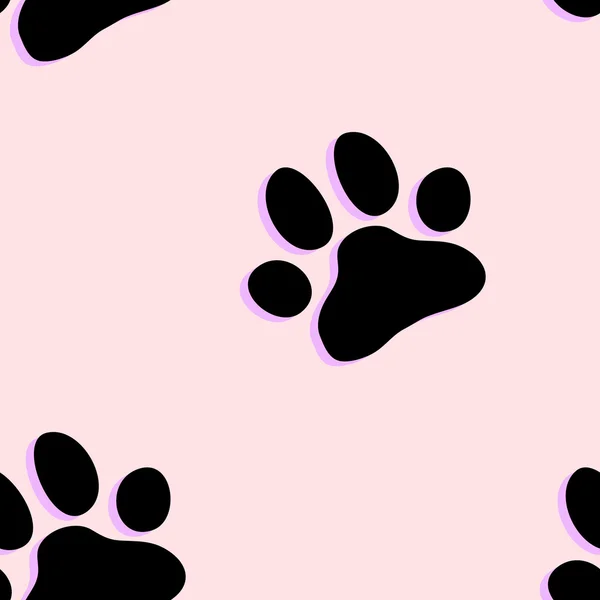 Dog paw zoo pattern for animal and textile — Stock Vector