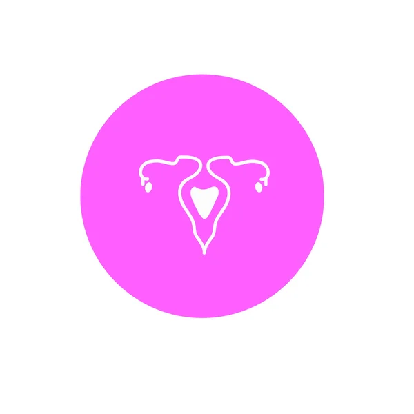 Art drawing of uterus icon on pink — Stock Vector