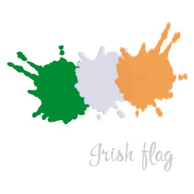 İrlanda bayrağı fırça el boya ile boyanmış. İrlanda Sanat bayrak.