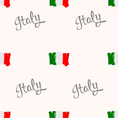 Seamless modeli. İtalya bayrağı fırça el boya ile boyanmış. Sanat bayrak