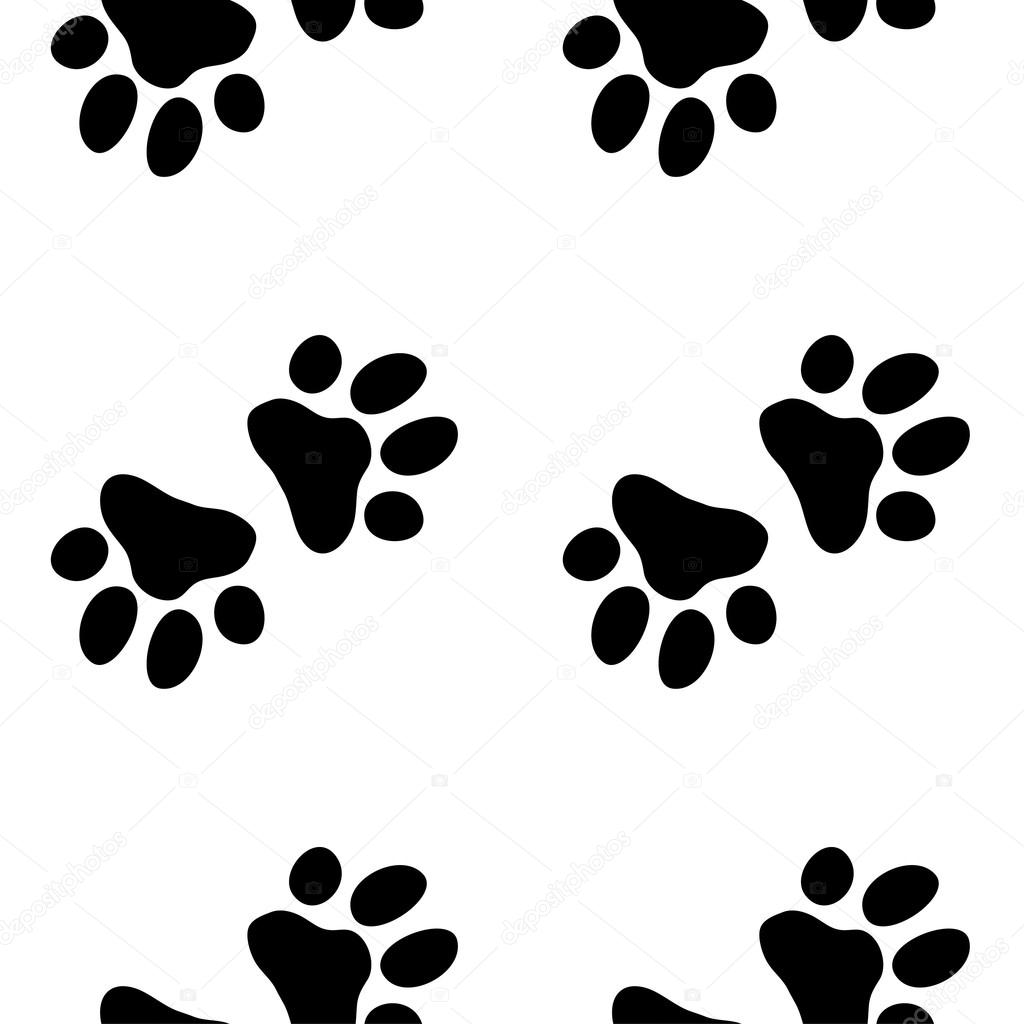 Seamless paw zoo pattern. Illustration for pet design.
